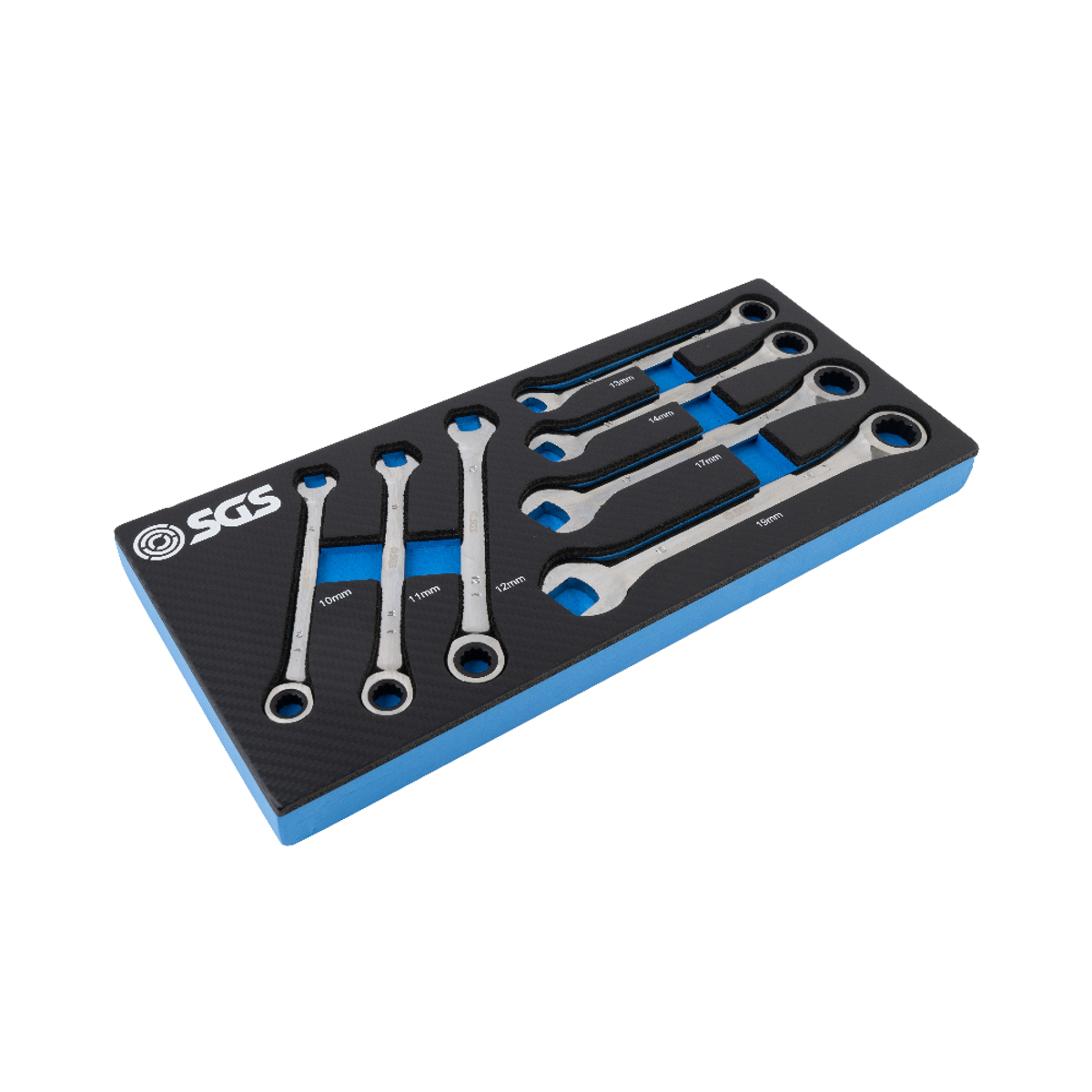 SGS 7pc 72-Tooth Metric Ratchet Spanner Set | 10mm-19mm | Foam Insert
